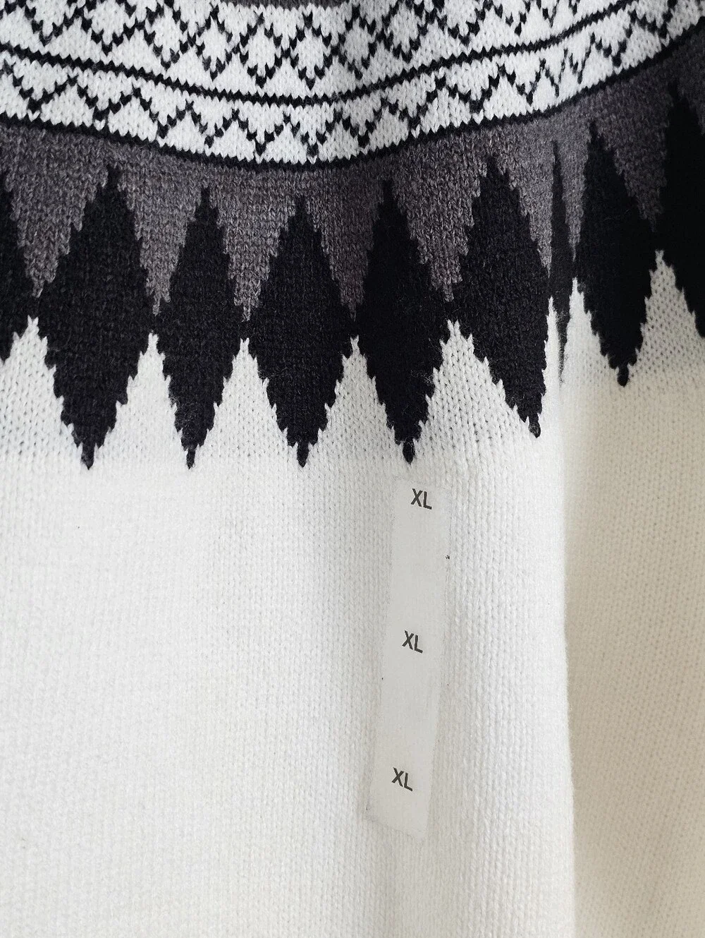 NWT Club Room Fair Isle Turtleneck Sweater XL Ivory Black Nordic Winter Knit